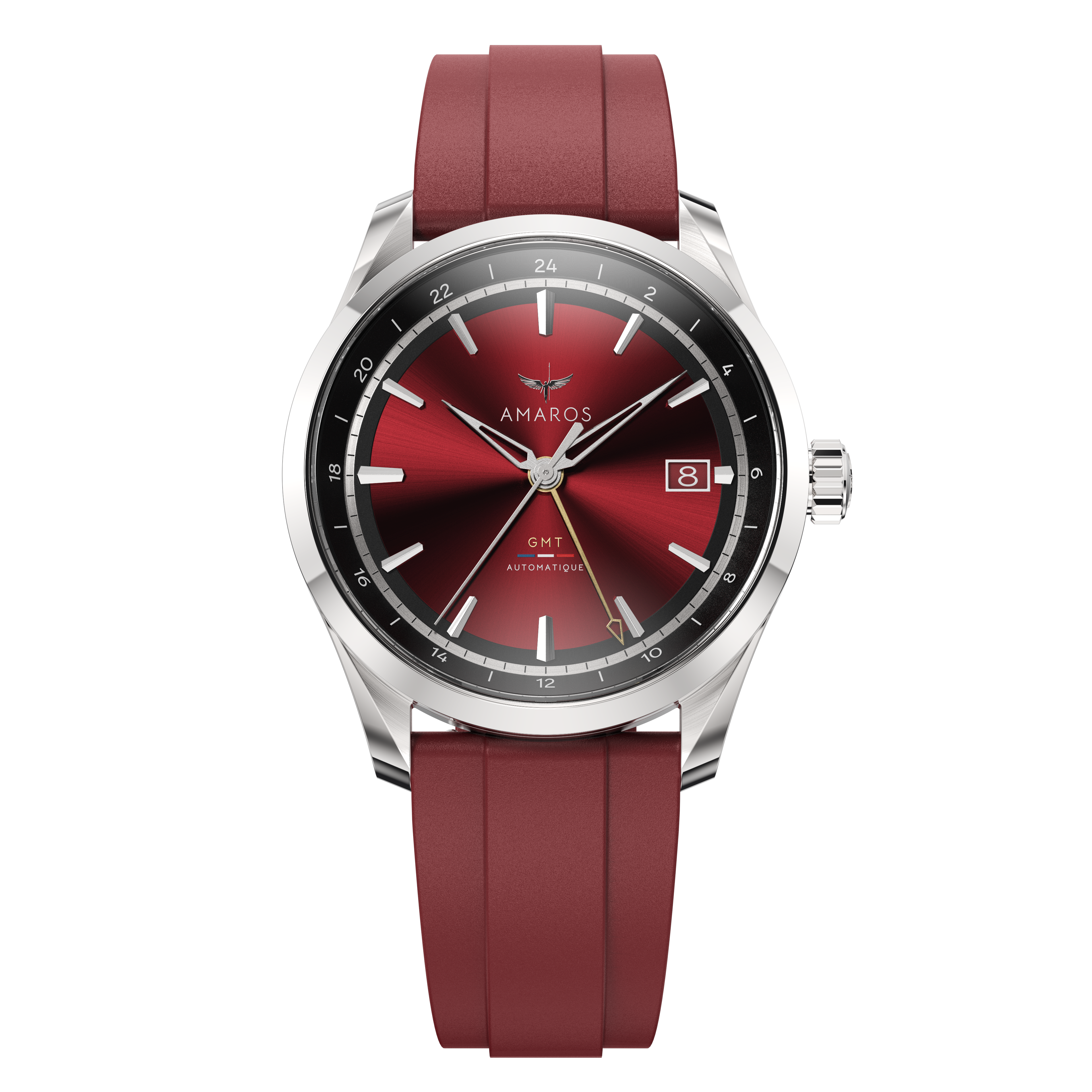 The Odyssey - Automatic GMT Watch - Bordeaux Red 