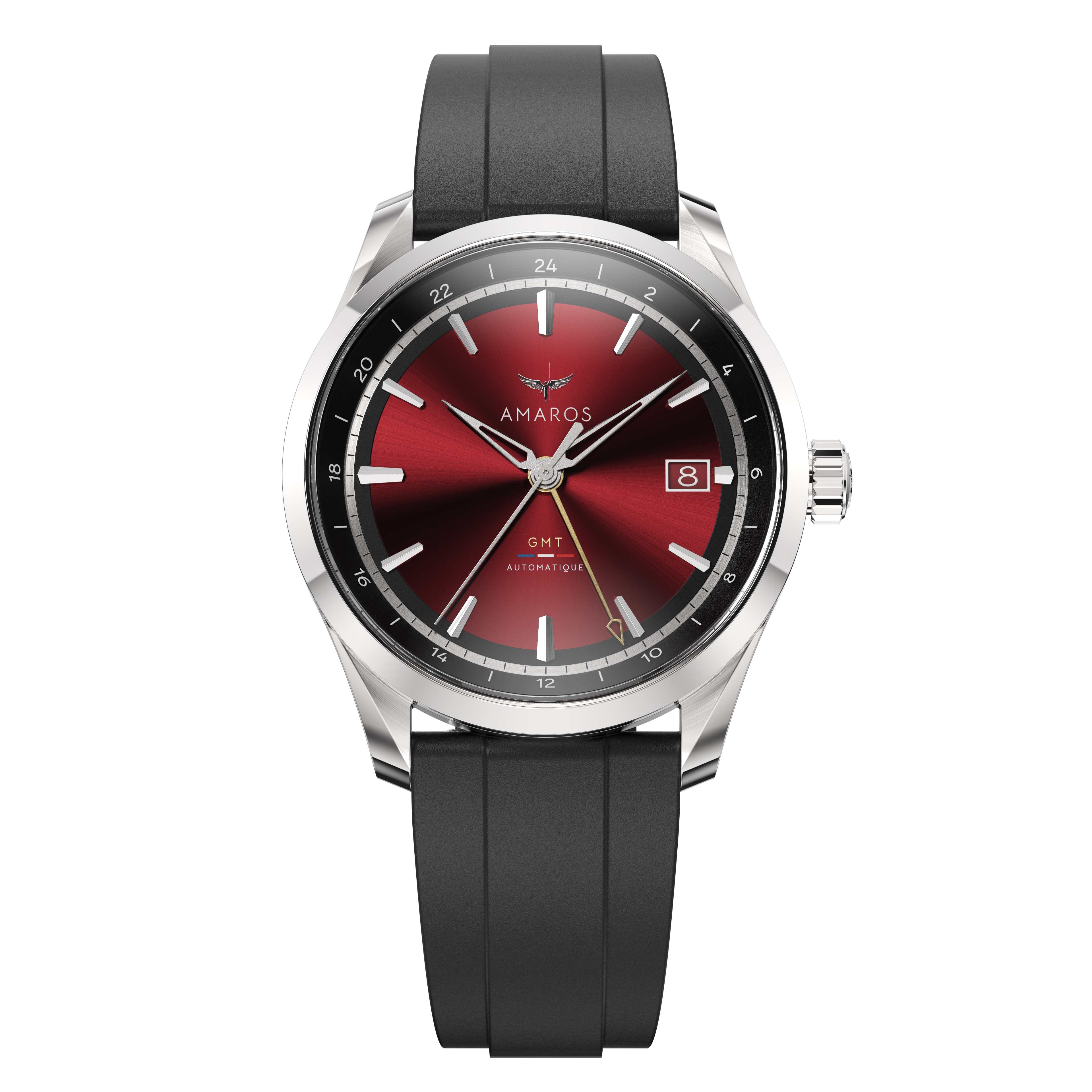 The Odyssey - Automatic GMT Watch - Bordeaux Red 