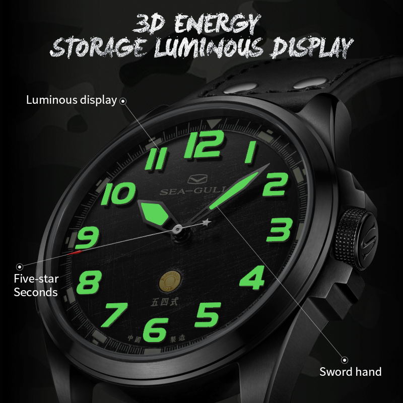 Army One Matte Noir Brossé Texture 43mm
