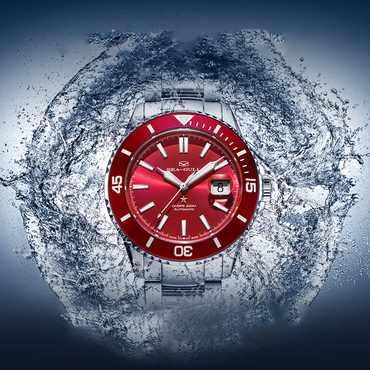 Océan 200m Étanche Fond Gravé Plongée 44mm