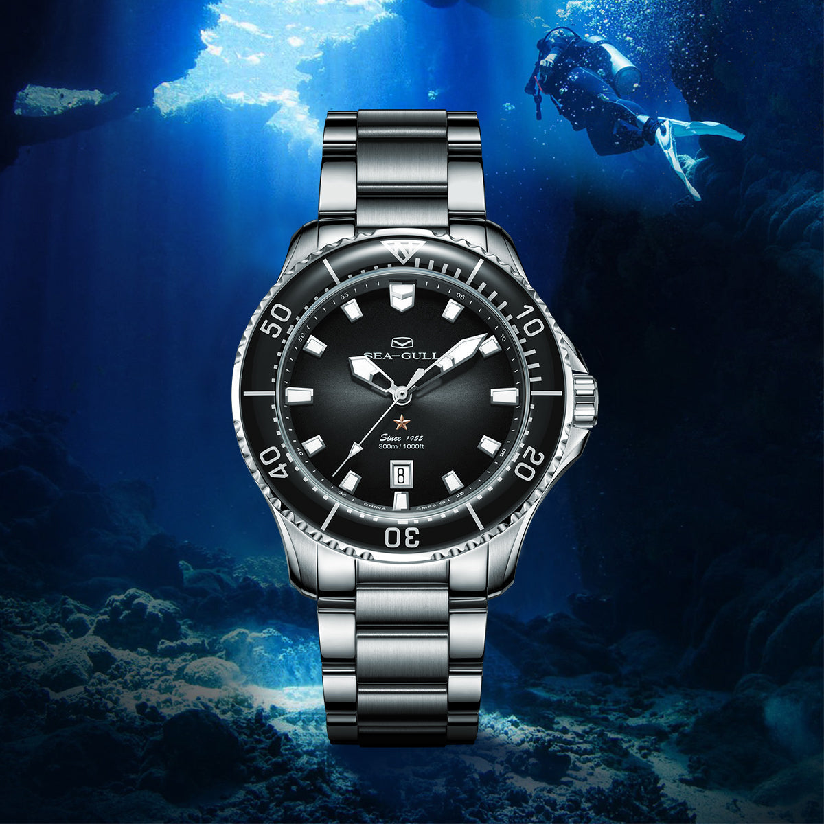 Océan Pro 300m Étanche Plongée 41mm