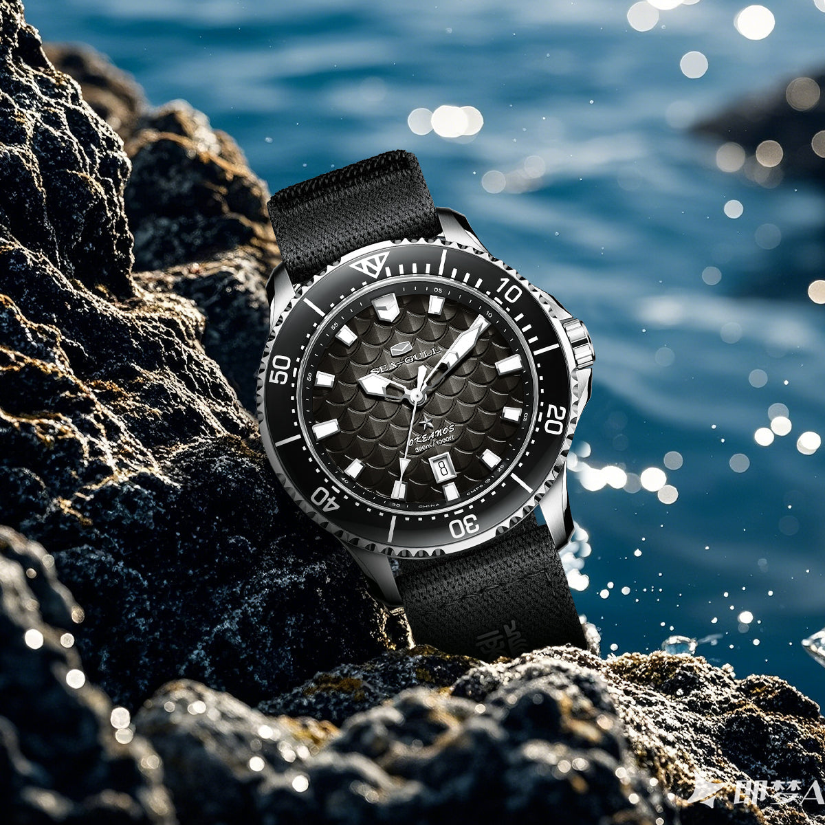 Océan Pro "Rois Dragons des Quatre Mers" Cadran Écailles de Dragon 300m Étanche Plongée 44mm