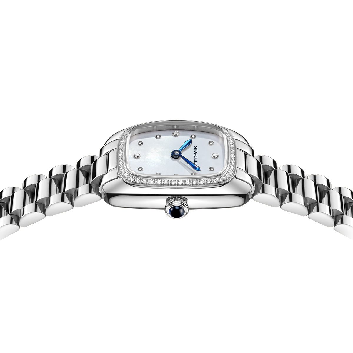 Femme Texturé Vague Serti Diamant Femme 30mm